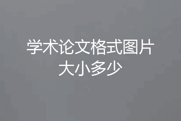 学术论文格式图片大小多少