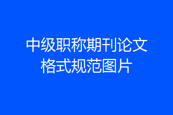 中级职称期刊论文格式规范图片