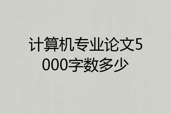计算机专业论文5000字数多少