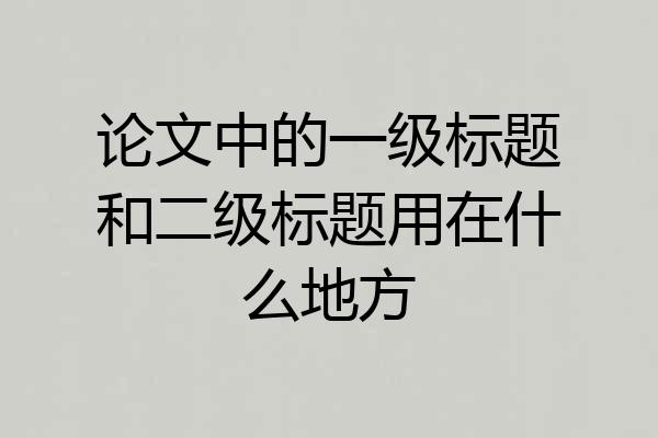 论文中的一级标题和二级标题用在什么地方
