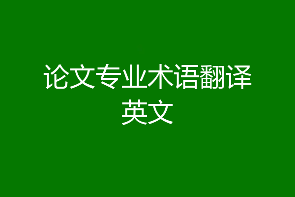 论文专业术语翻译英文