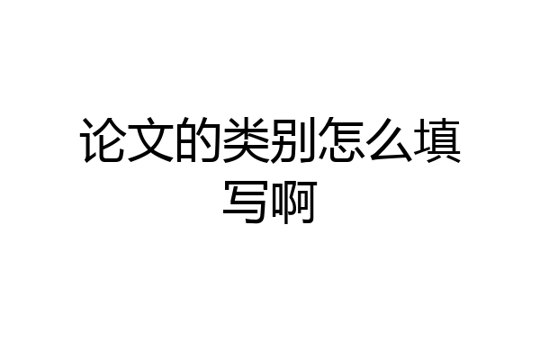 论文的类别怎么填写啊