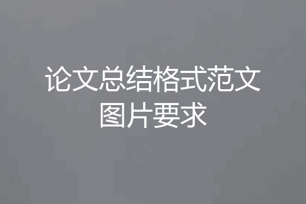 论文总结格式范文图片要求