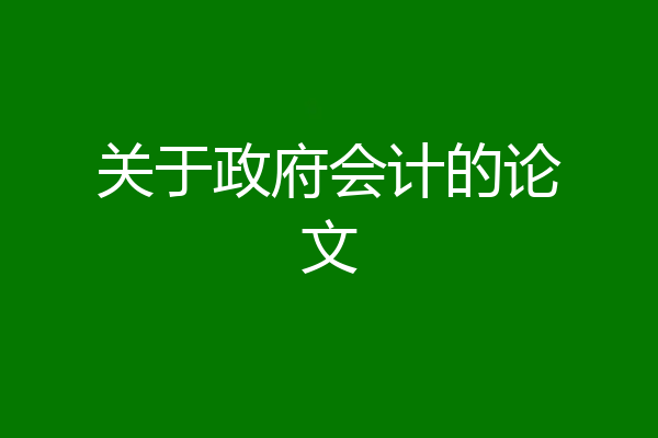 关于政府会计的论文