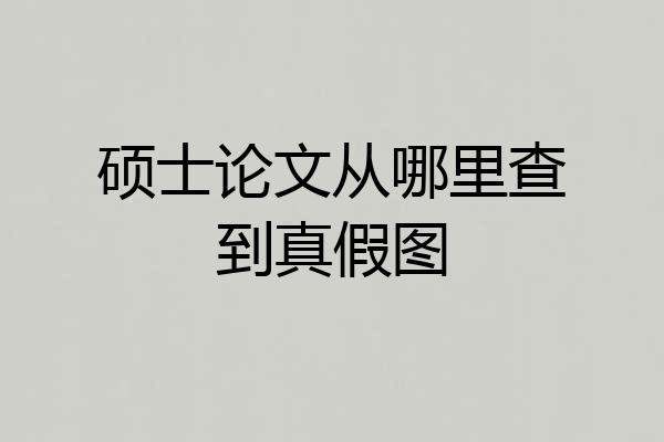 硕士论文从哪里查到真假图