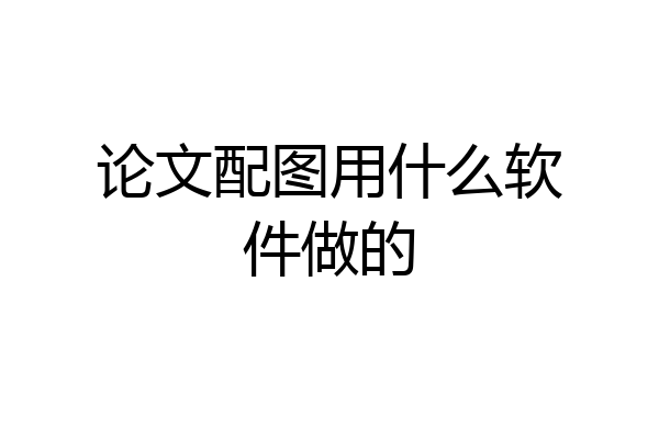 论文配图用什么软件做的