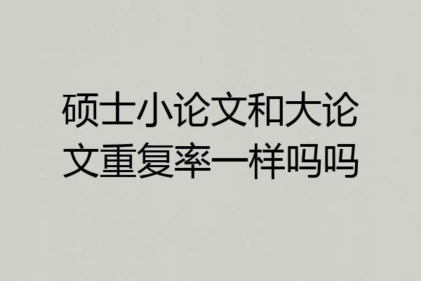 硕士小论文和大论文重复率一样吗吗