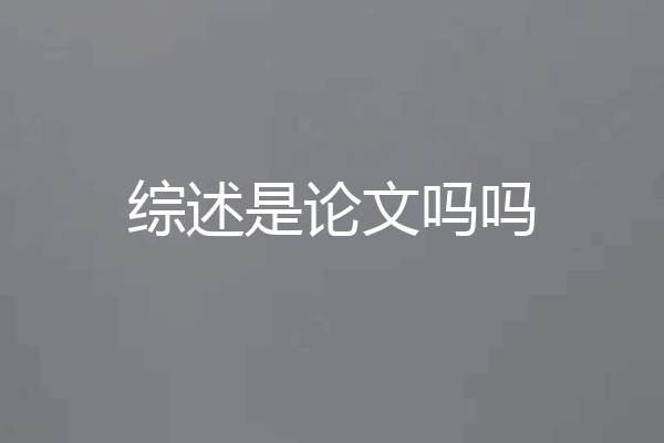 综述是论文吗吗
