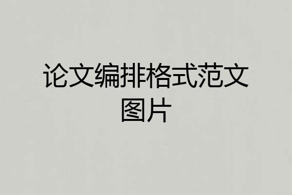 论文编排格式范文图片