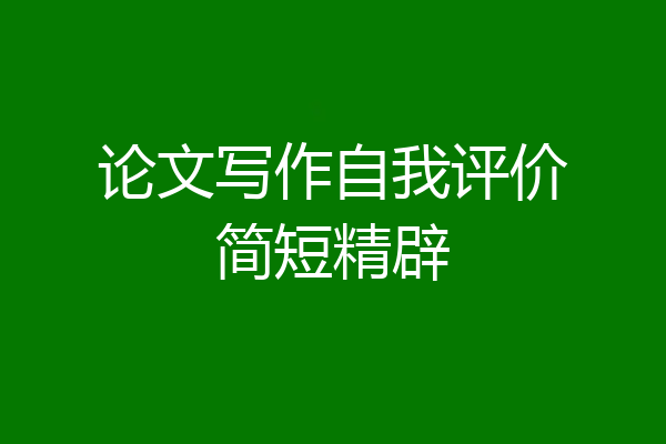 论文写作自我评价简短精辟