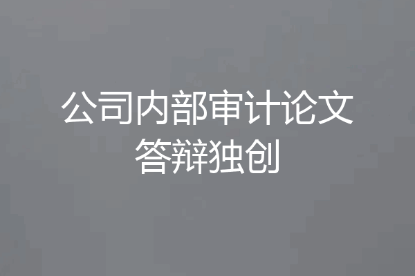 公司内部审计论文答辩独创