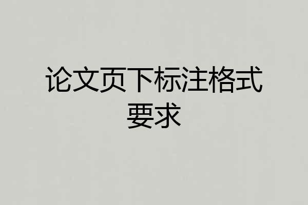 论文页下标注格式要求