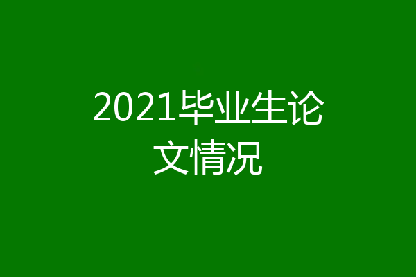 2021毕业生论文情况