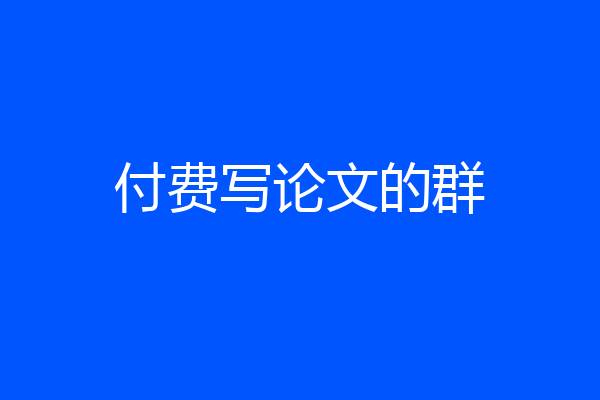 付费写论文的群