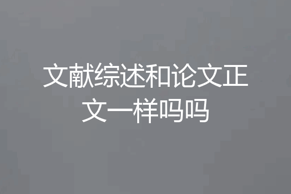 文献综述和论文正文一样吗吗