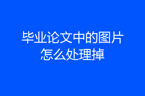 毕业论文中的图片怎么处理掉