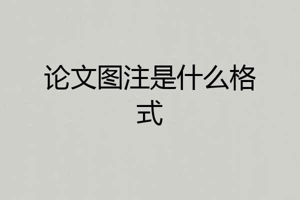 论文图注是什么格式