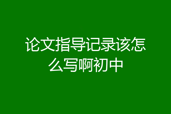 论文指导记录该怎么写啊初中