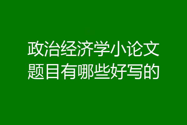 政治经济学小论文题目有哪些好写的