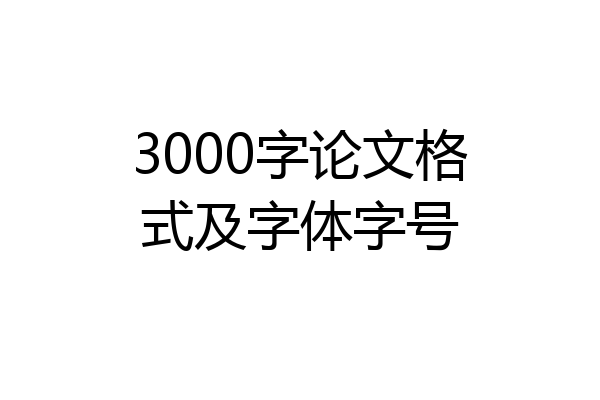 3000字论文格式及字体字号