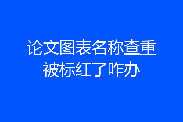 论文图表名称查重被标红了咋办