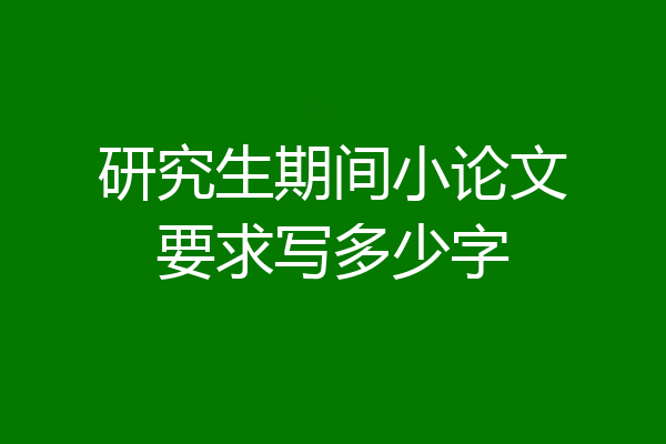 研究生期间小论文要求写多少字