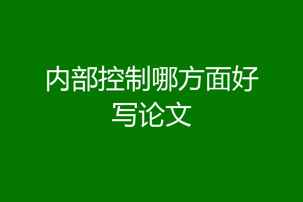 内部控制哪方面好写论文