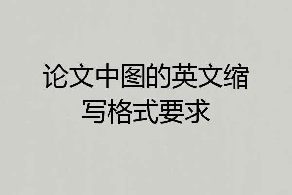 论文中图的英文缩写格式要求
