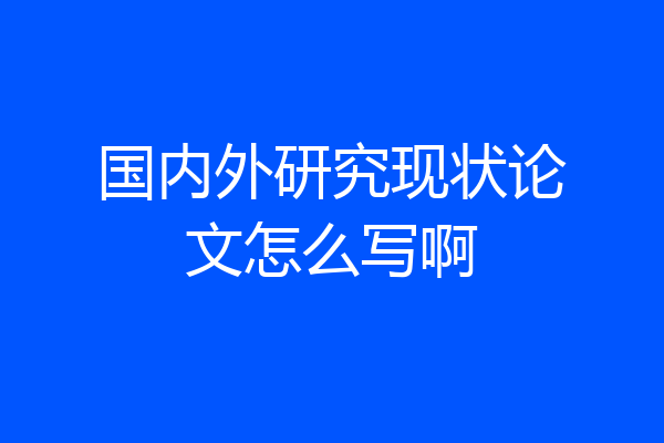 国内外研究现状论文怎么写啊