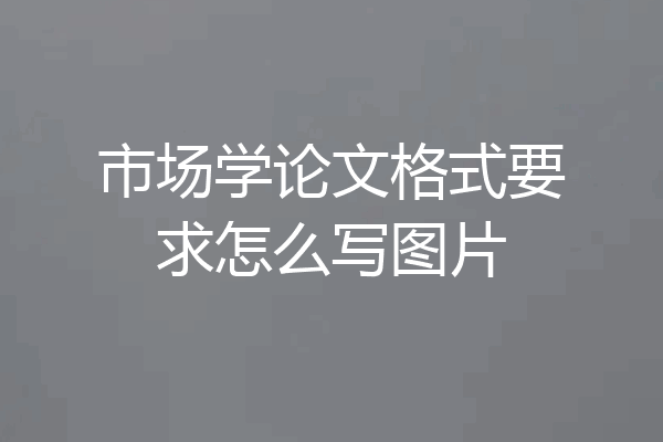 市场学论文格式要求怎么写图片