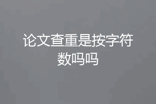 论文查重是按字符数吗吗