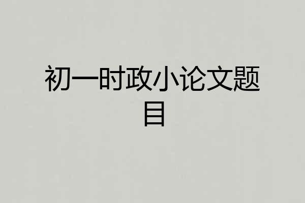 初一时政小论文题目