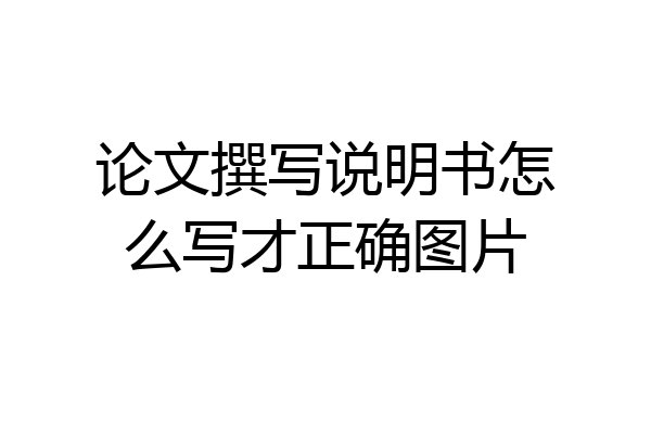 论文撰写说明书怎么写才正确图片