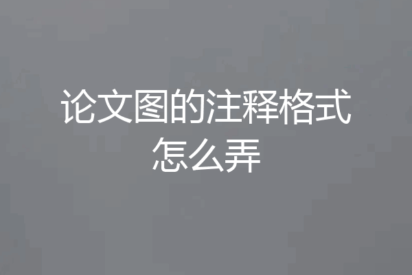 论文图的注释格式怎么弄