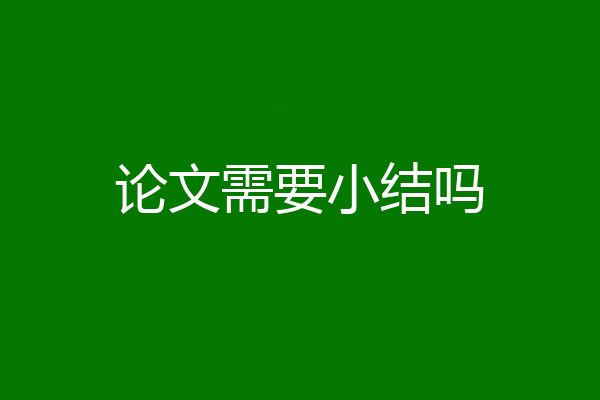论文需要小结吗