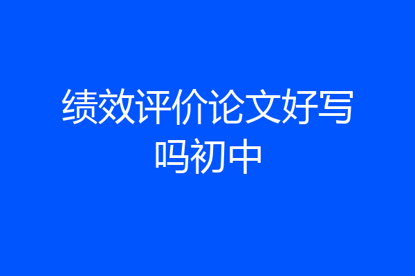 绩效评价论文好写吗初中