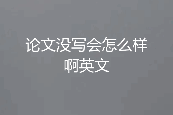 论文没写会怎么样啊英文