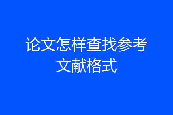 论文怎样查找参考文献格式