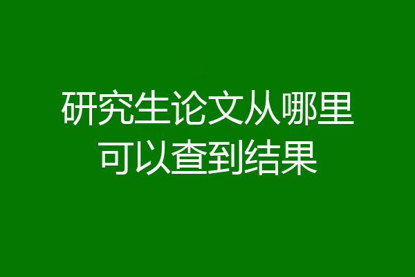 研究生论文从哪里可以查到结果