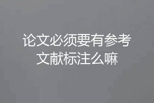 论文必须要有参考文献标注么嘛
