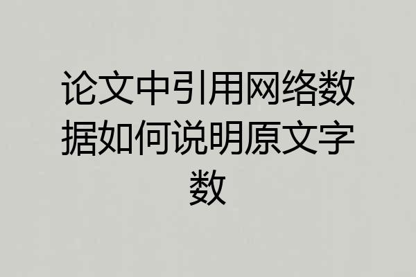 论文中引用网络数据如何说明原文字数