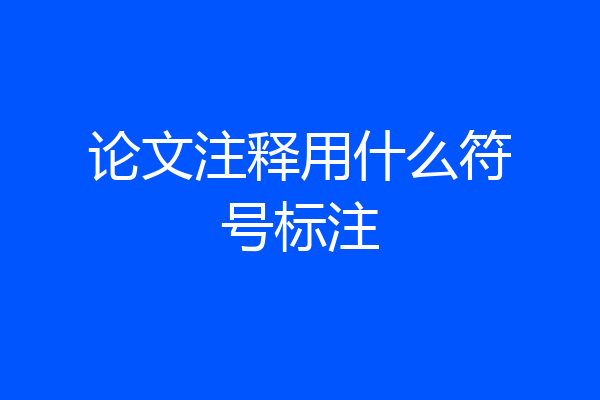论文注释用什么符号标注