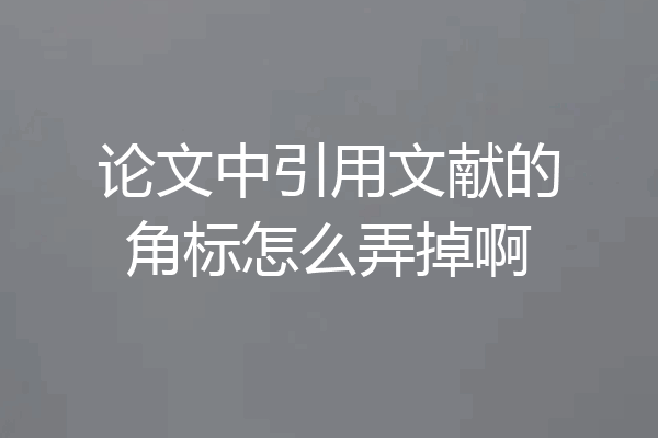 论文中引用文献的角标怎么弄掉啊