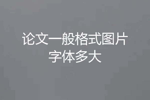 论文一般格式图片字体多大