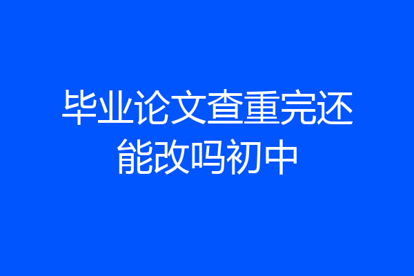 毕业论文查重完还能改吗初中