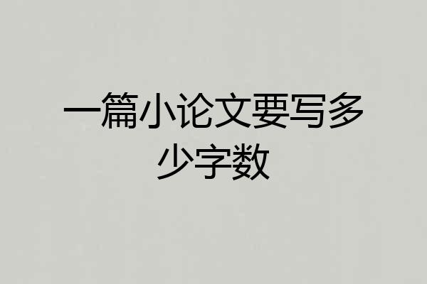 一篇小论文要写多少字数