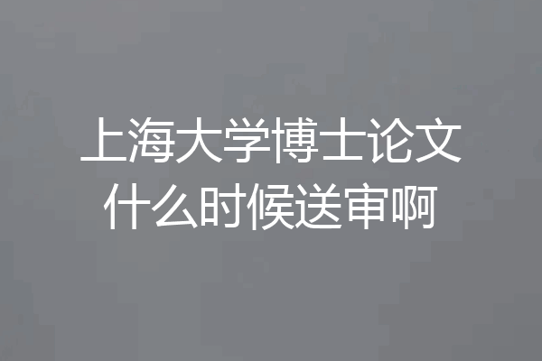 上海大学博士论文什么时候送审啊