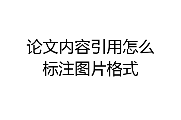 论文内容引用怎么标注图片格式