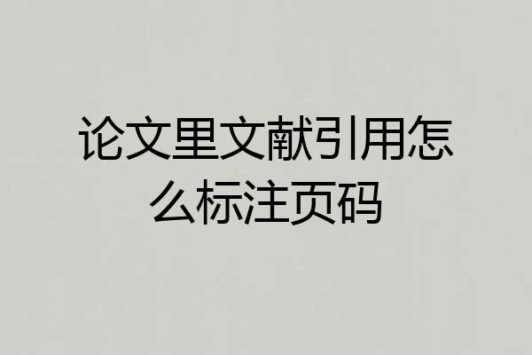 论文里文献引用怎么标注页码