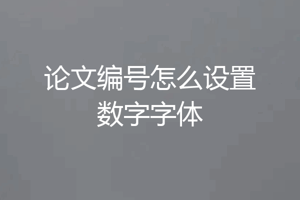 论文编号怎么设置数字字体